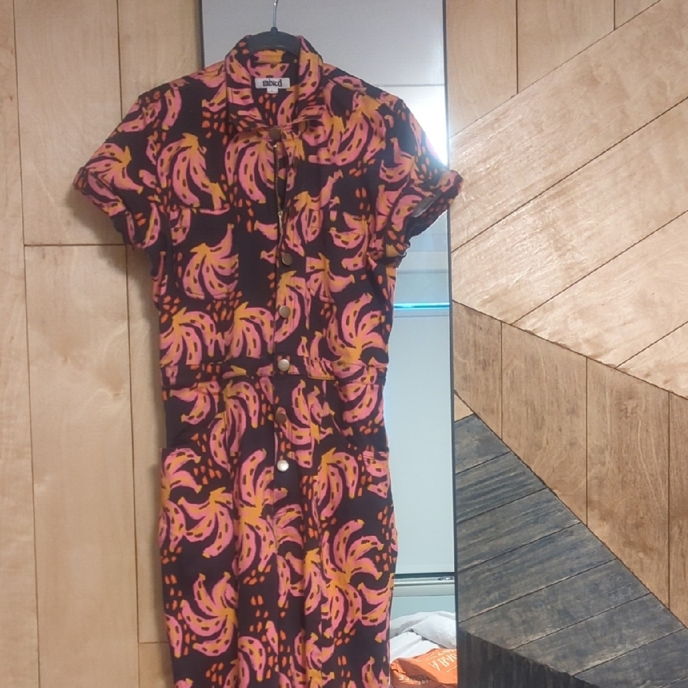 Women's Jumpsuit with Vibrant Banana Print